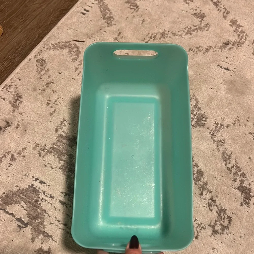 Mint green plastic basket